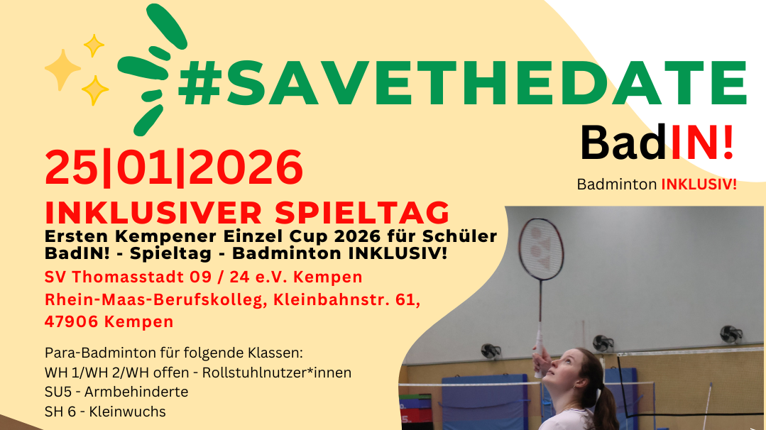 BadIN! – Badminton INKLUSIV! – Spieltag in Kempen